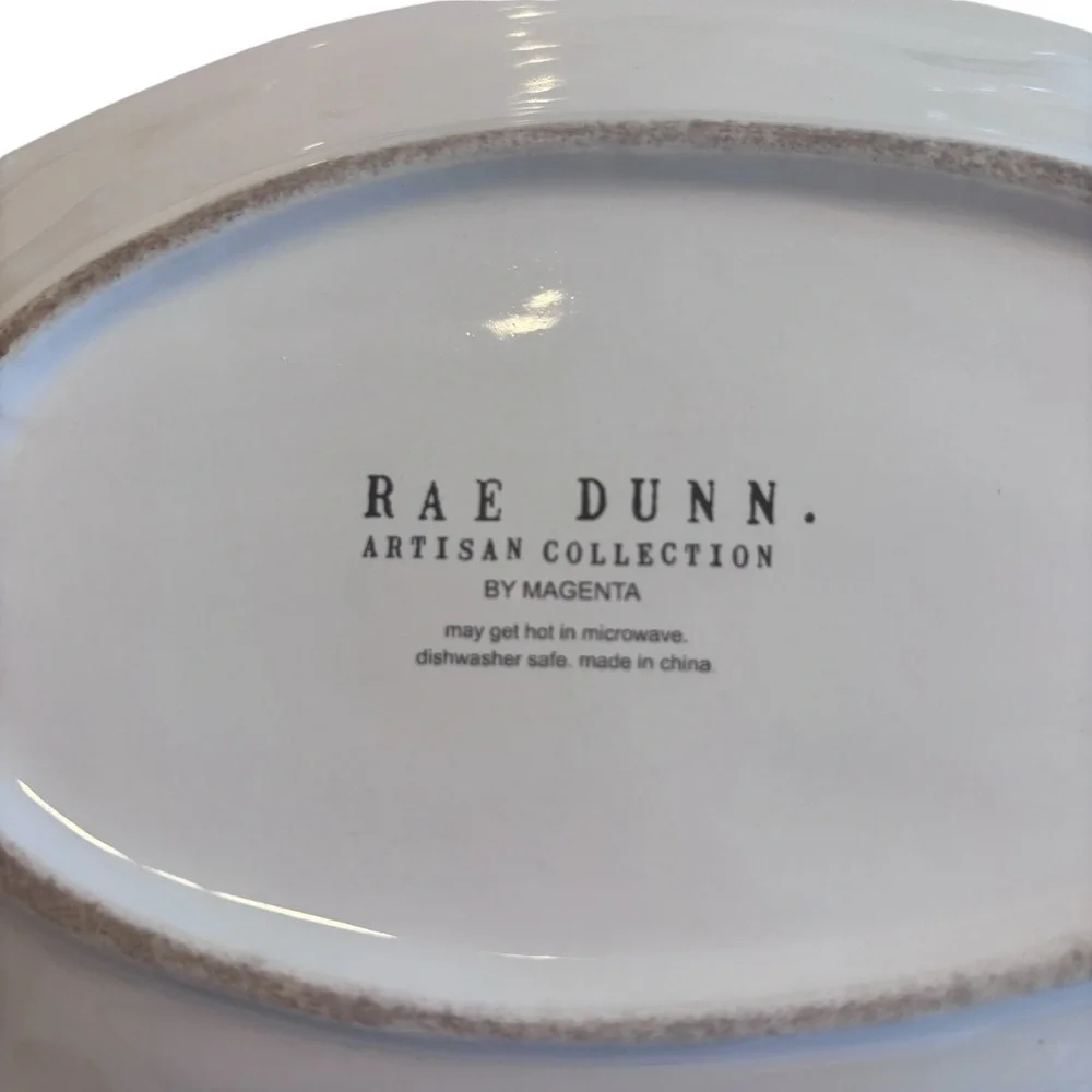 Rae Dunn Artesian Collection Meow Cat Face Oval Plate x 6